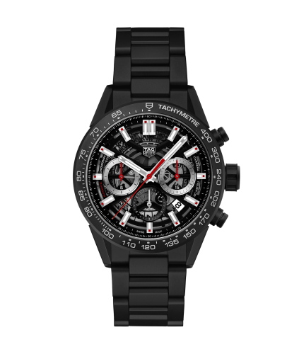 TAG Heuer Carrera Calibre Heuer 02 43 Black Ceramic / Skeleton / Bracelet